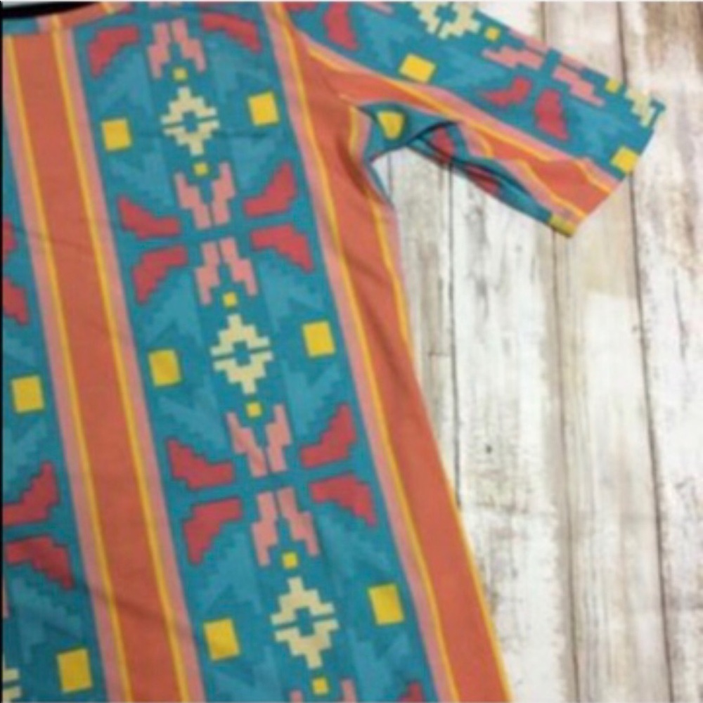 NEW•2X•AZTEC COTTONY SOFT SHEATH DRESS